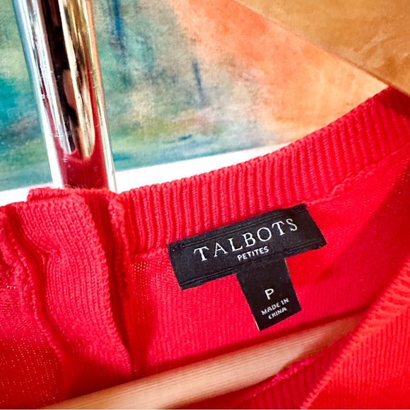 Talbots Womens Red Boston Terrier Intarsia Sweater - Picture 5 of 6